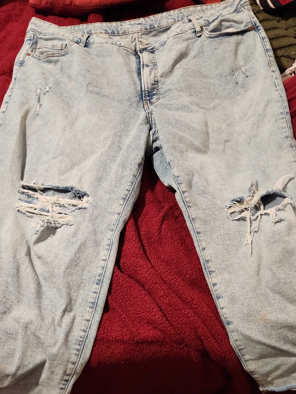 Old Navy Light Blue Distressed Women's Ankle Jeans